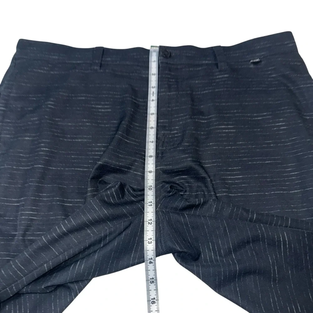 Travis Mathew Beck Performance Golf Shorts Heathered Blue Black Stretch 38